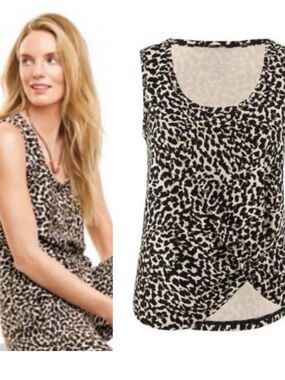 Cabi #5759 Knotty Tank Top Sleeveless Leopard XXL spring summer animal print